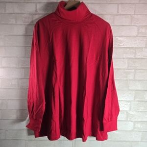 All American Comfort Classic Red Jersey Turtleneck Women's 2X NWOT